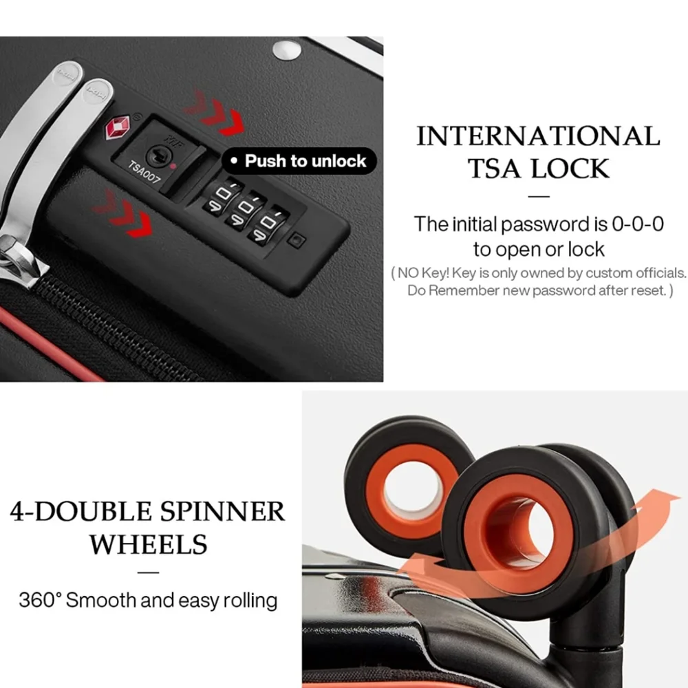 Hanke Carry On Luggage, 20'' Suitcase with Front Laptop Pocket, Travel R… - Picture 9 of 11